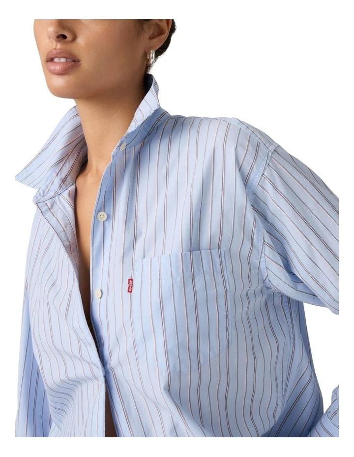 Harlie Boyfriend Shirt in Amari Stripe image 4