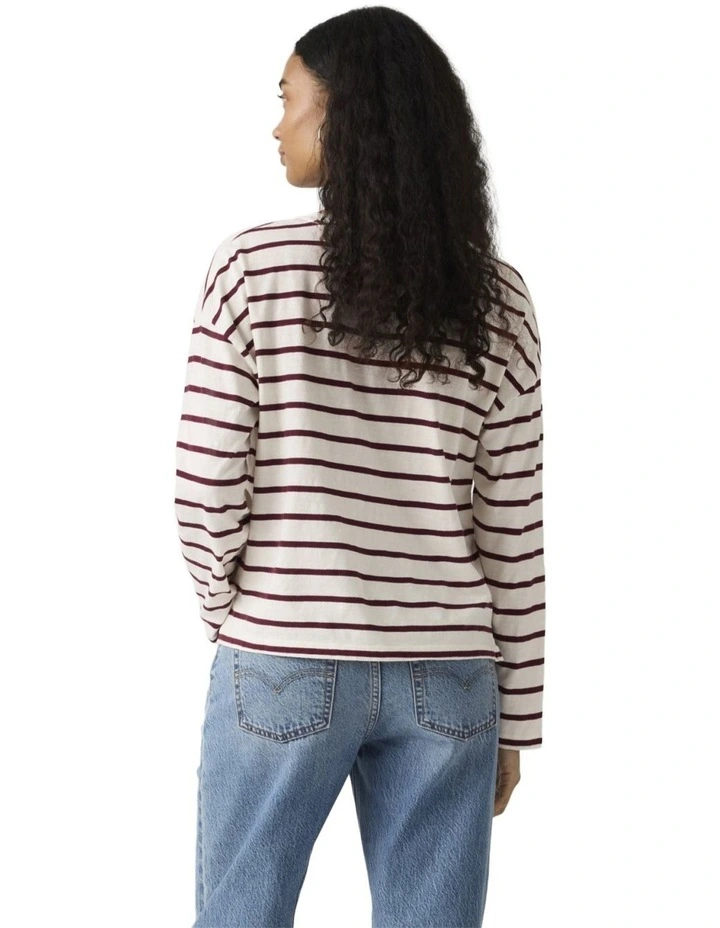 Julie Slub Long-Sleeve Tee in Tawny Port image 2