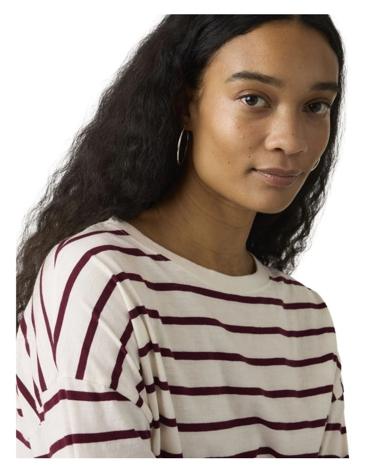 Julie Slub Long-Sleeve Tee in Tawny Port image 3