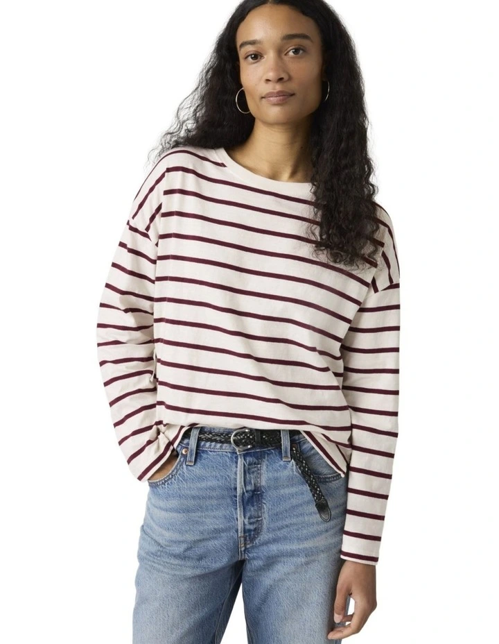Julie Slub Long-Sleeve Tee in Tawny Port image 4