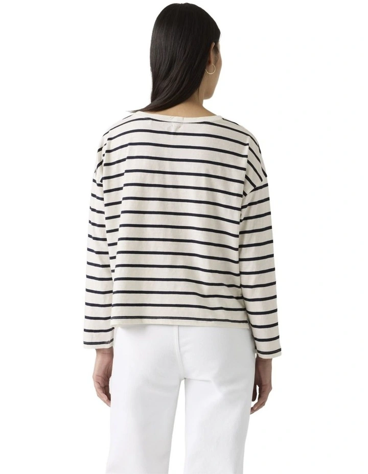 Julie Slub Long-Sleeve Tee in Navy Blazer image 2