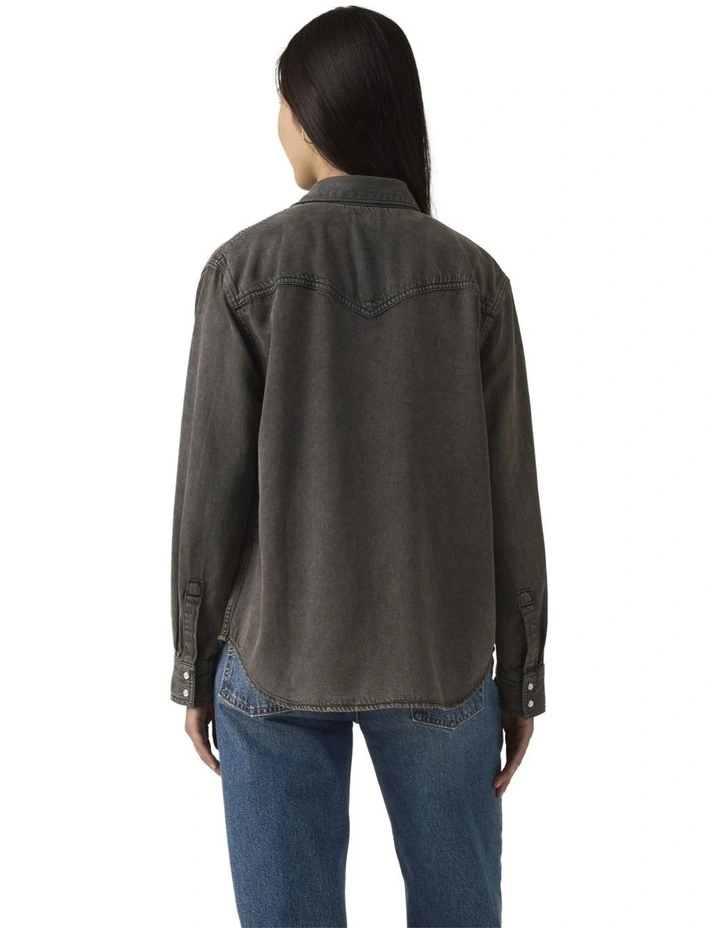 Teodora Western Shirt in Chipped Black Oyster image 2