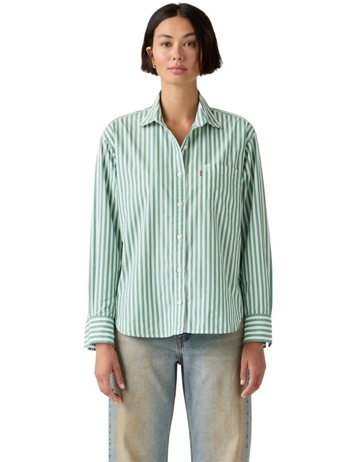 Harlie Boyfriend Shirt in Pine Green image 4