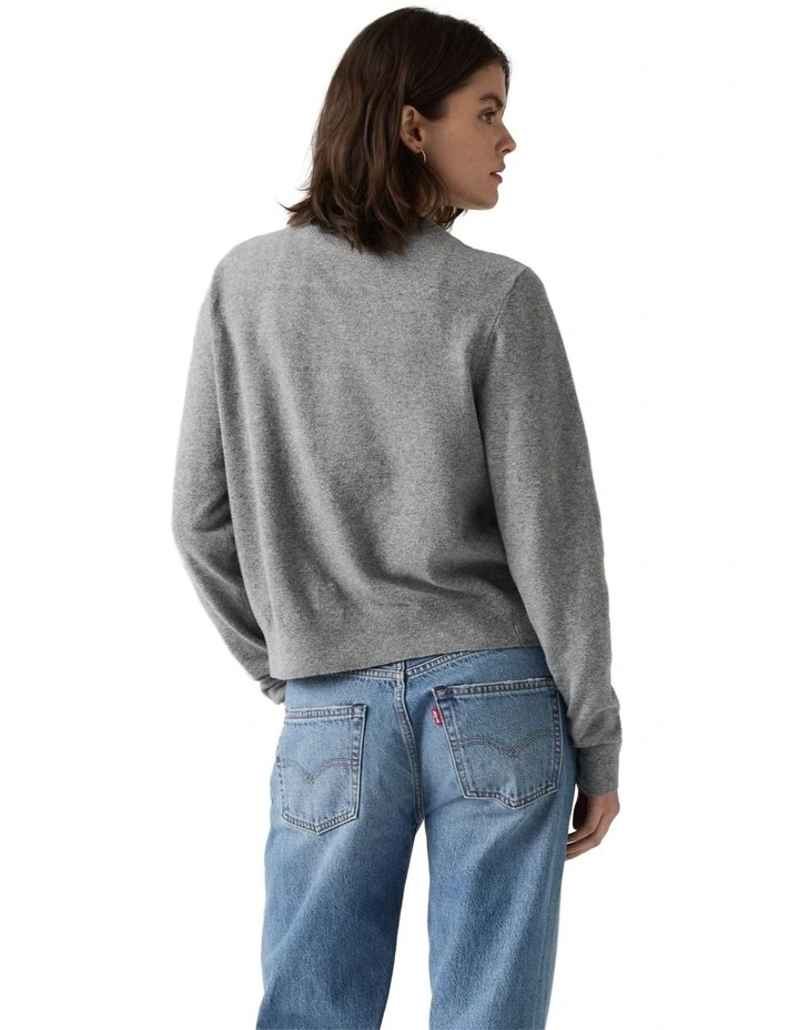 Supersoft Crewneck Cardigan in Dark Heather Gray image 2