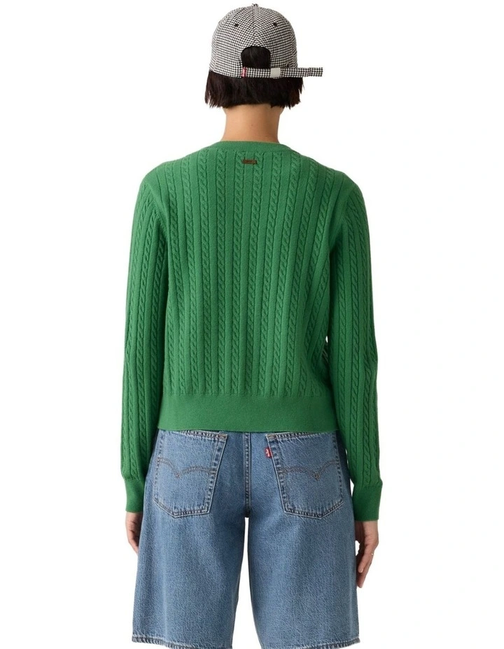 Supersoft Crewneck Cardigan in Pine Green image 2