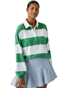 Reenie Rugby Long-Sleeve Tee in Country Air