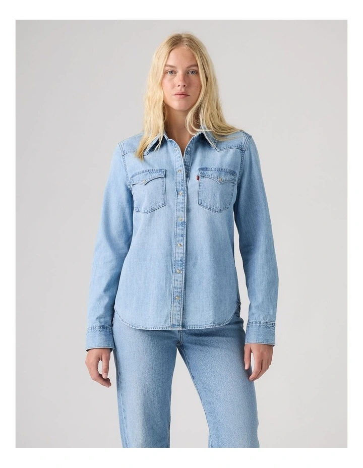 Heritage Western Denim Shirt in Sunbleach Sunset image 3