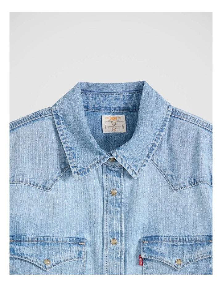 Heritage Western Denim Shirt in Sunbleach Sunset image 4