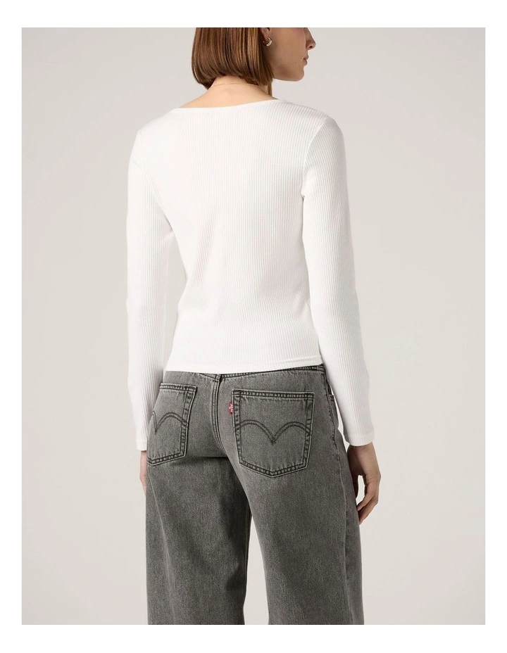 Austen Button-Up Long-Sleeve Top in Bright White image 2