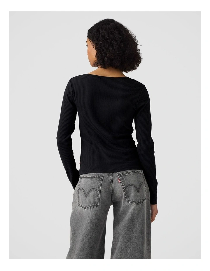 Austen Button-Up Long-Sleeve Top in Anthracite Night image 2