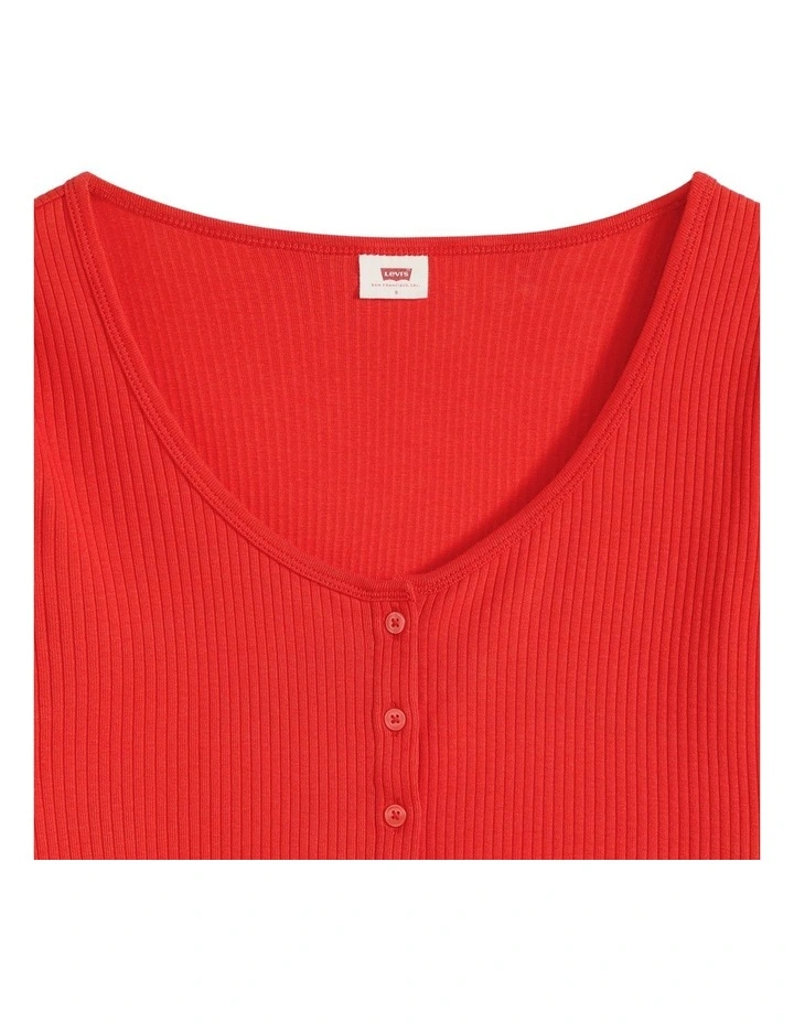 Austen Button-Up Long-Sleeve Top in True Red image 3