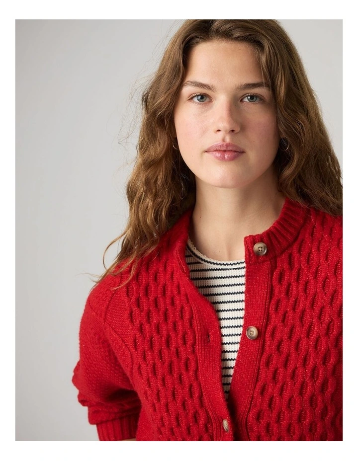 Charlotte Crewneck Cardigan in Emboldened image 3