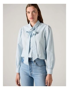 Judice Western Shirt in Sherman Stripe Angel Falls Poplin