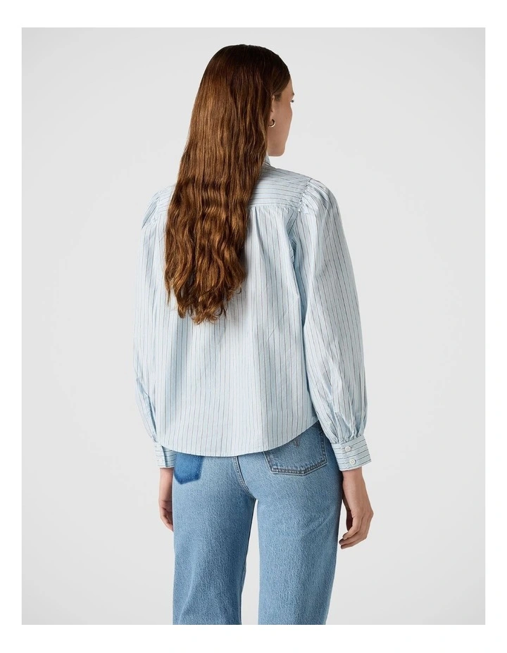 Judice Western Shirt in Sherman Stripe Angel Falls Poplin image 2