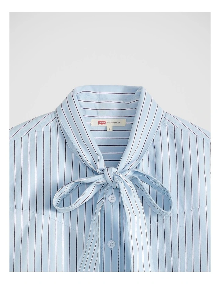 Judice Western Shirt in Sherman Stripe Angel Falls Poplin image 4