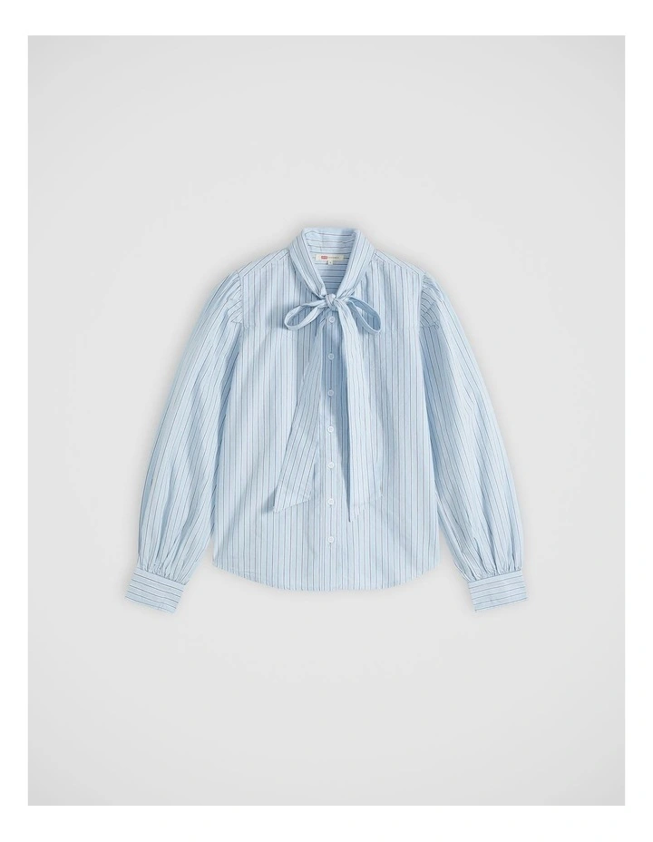 Judice Western Shirt in Sherman Stripe Angel Falls Poplin image 5