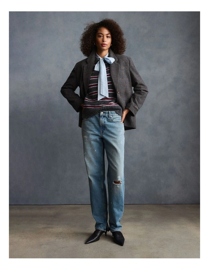 Alice Sweater Vest in Juliette Stripe Dark Grey Heather image 3