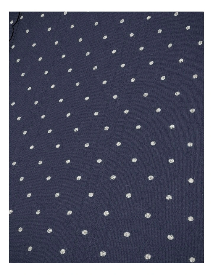 Dry Goods Pointelle Short-Sleeve Henley in Sonja Dot Navy Blazer image 6