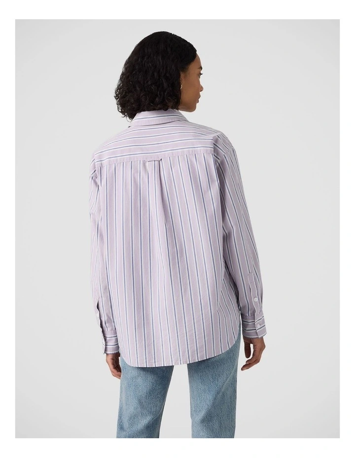 Harlie Boyfriend Shirt in Costanza Stripe Wisteria Poplin image 2