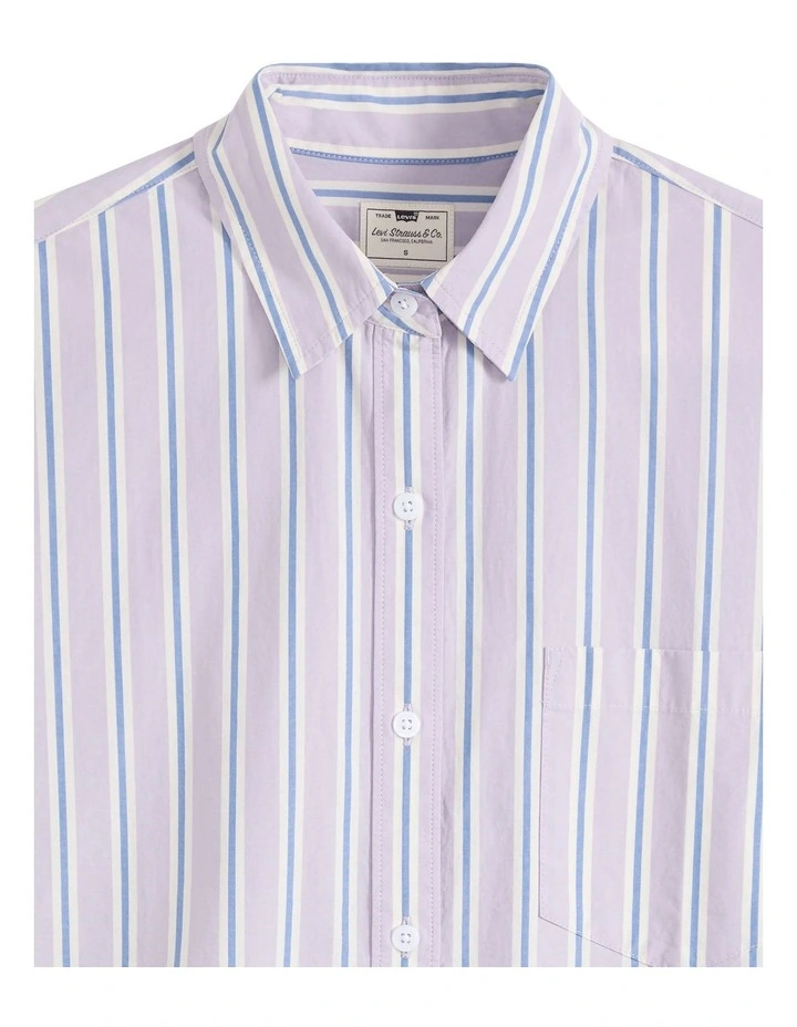 Harlie Boyfriend Shirt in Costanza Stripe Wisteria Poplin image 4