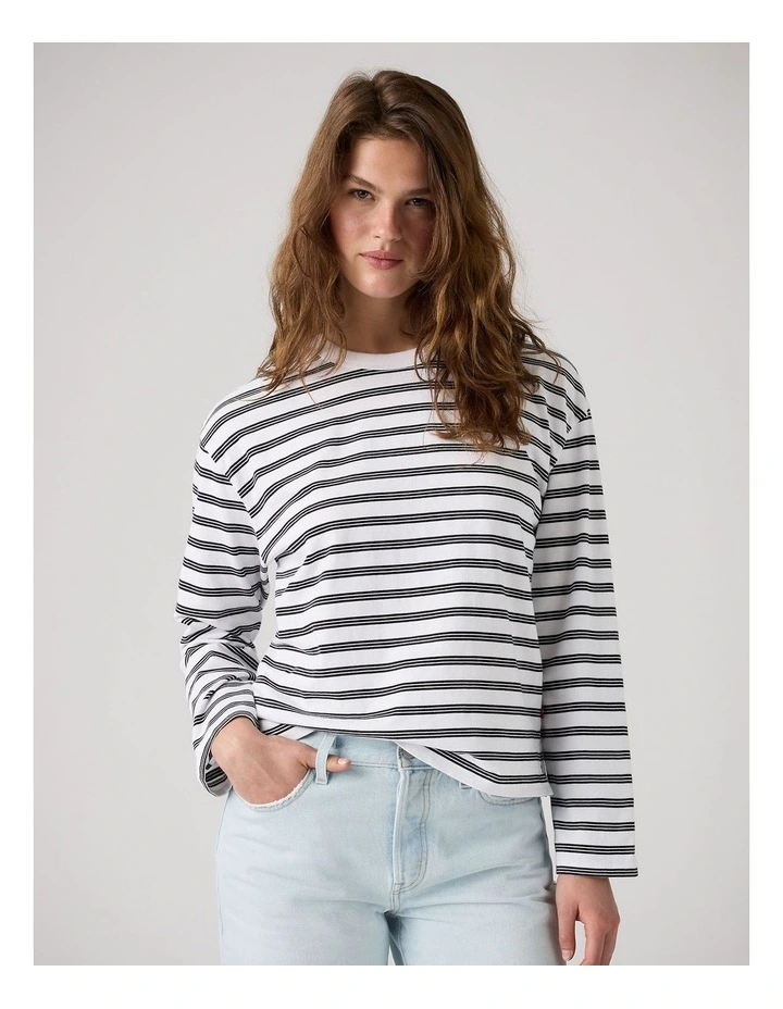 Vintage Long-Sleeve Tee in Paloma Stripe Bright White image 1