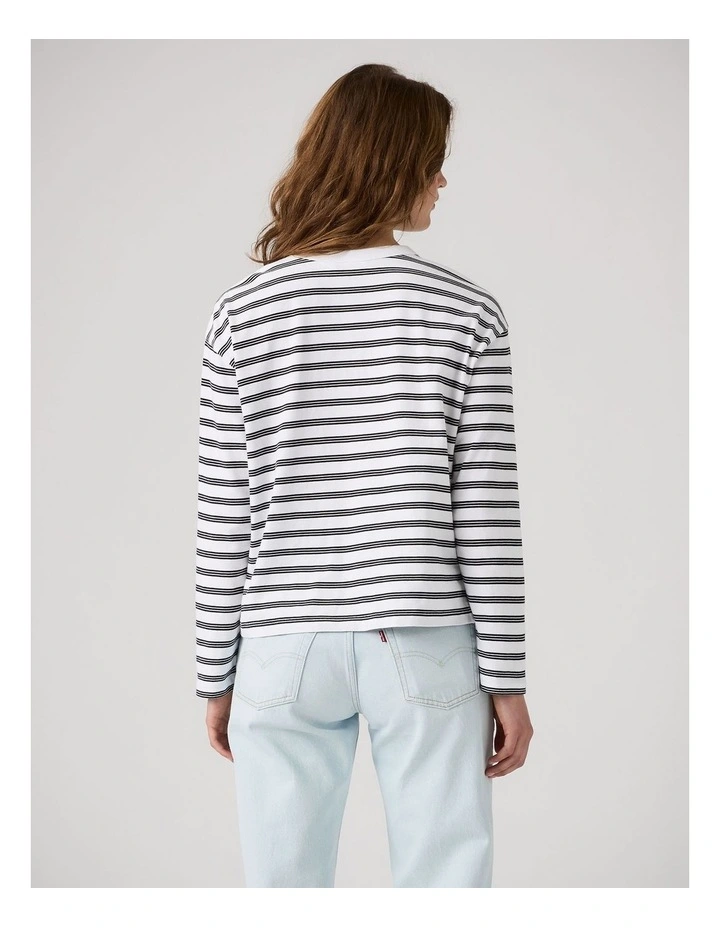 Vintage Long-Sleeve Tee in Paloma Stripe Bright White image 2
