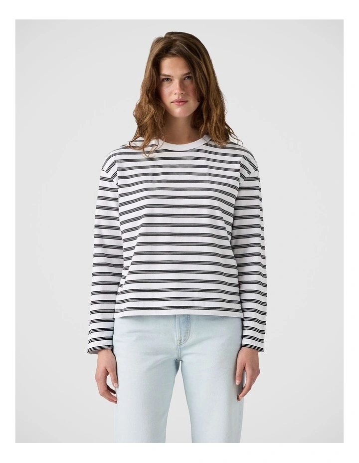 Vintage Long-Sleeve Tee in Paloma Stripe Bright White image 3