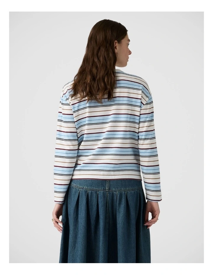 Vintage Long-Sleeve Tee in Wednesday Stripe Egret image 2