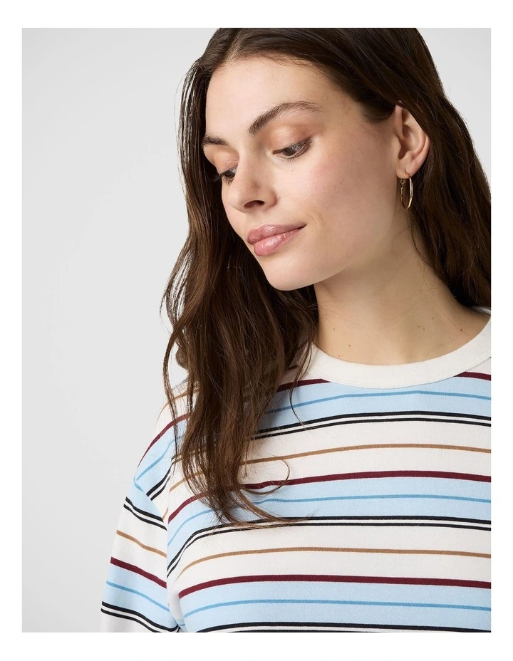 Vintage Long-Sleeve Tee in Wednesday Stripe Egret image 3