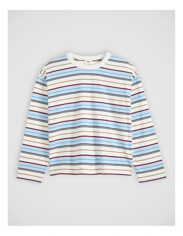 Vintage Long-Sleeve Tee in Wednesday Stripe Egret image 5