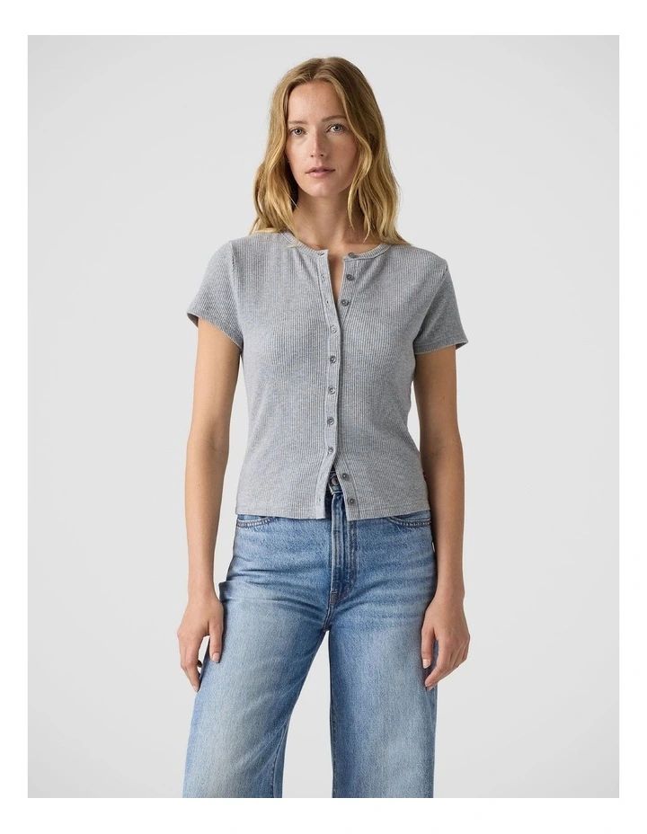 Rory Button-Through Shirt in Medium Grey Heather image 1