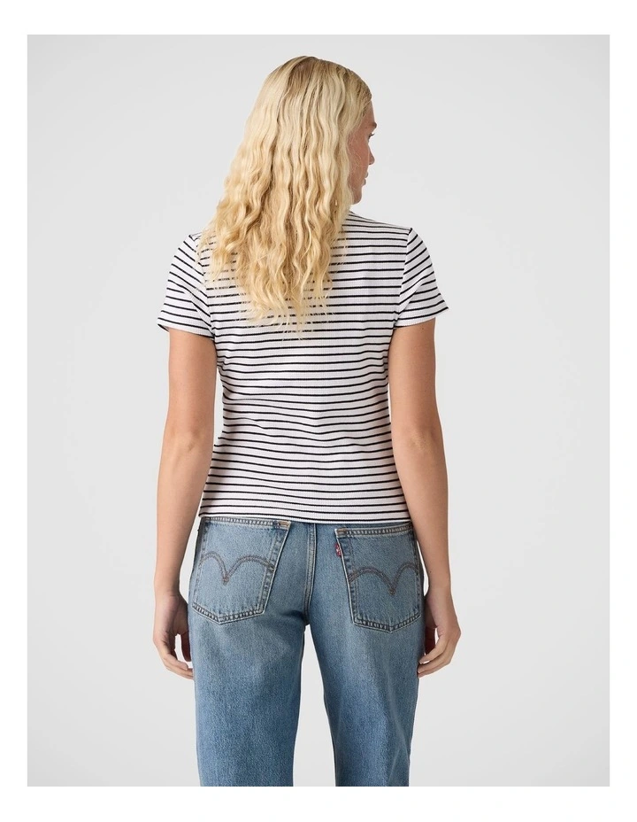 Rory Button Short-Sleeve Top in Muti image 2
