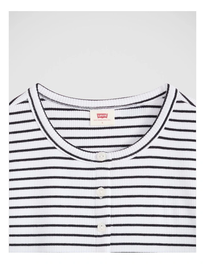 Rory Button Short-Sleeve Top in Muti image 5