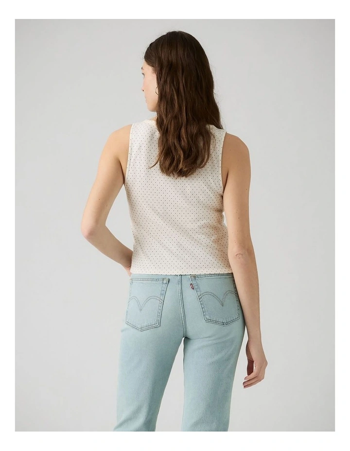 Dry Goods Pointelle Lace Tank in Sonja Dot Egret image 2