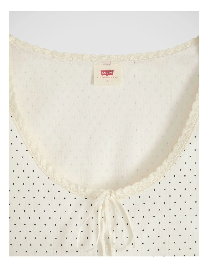 Dry Goods Pointelle Lace Tank in Sonja Dot Egret image 4
