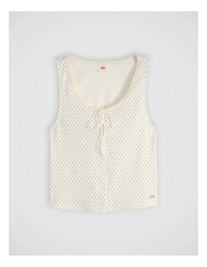 Dry Goods Pointelle Lace Tank in Sonja Dot Egret image 5