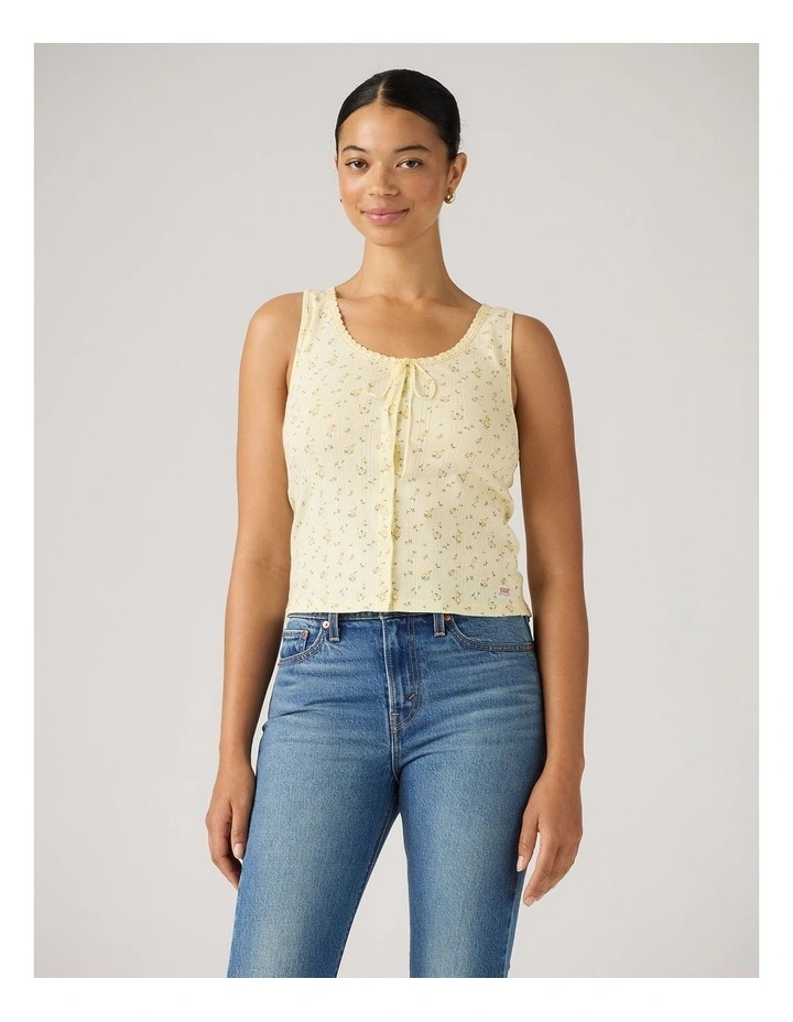 Dry Goods Pointelle Lace Tank in Isabel Floral Pear Sorbet image 1