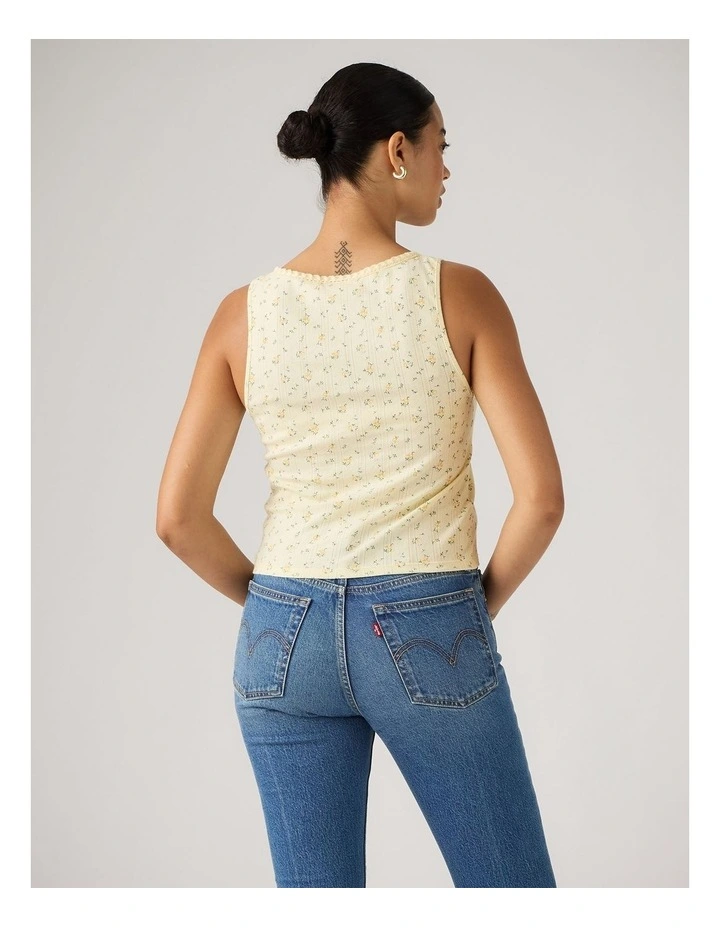 Dry Goods Pointelle Lace Tank in Isabel Floral Pear Sorbet image 2