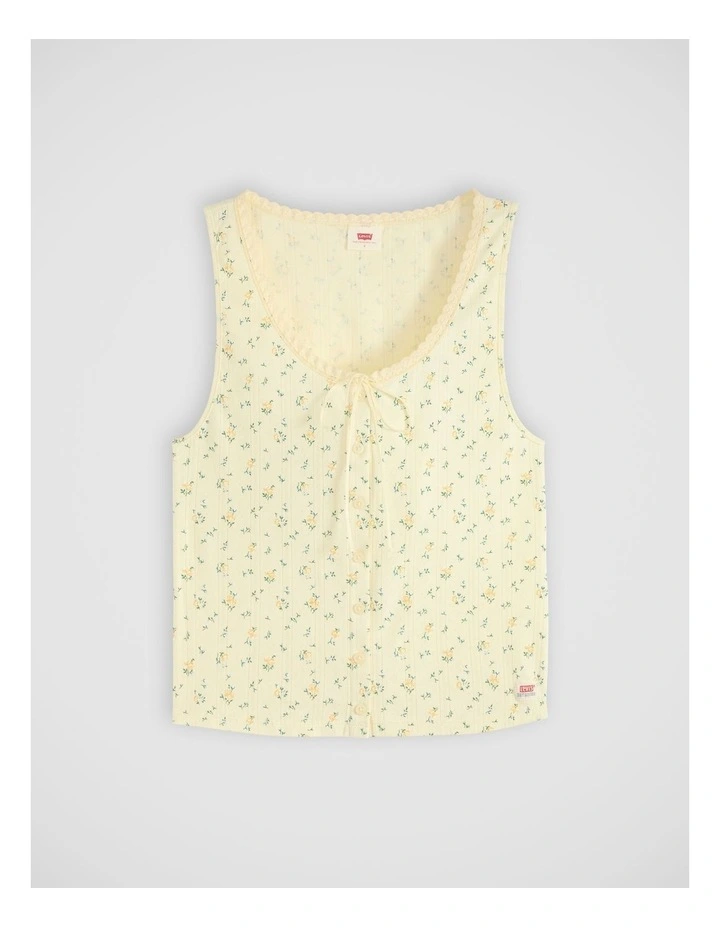 Dry Goods Pointelle Lace Tank in Isabel Floral Pear Sorbet image 5