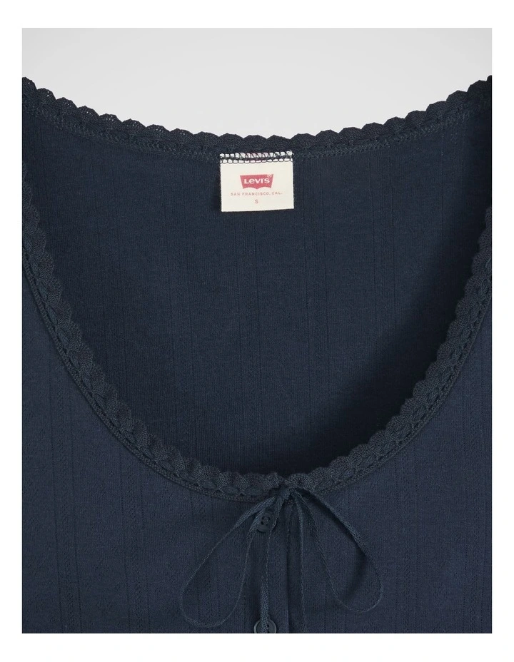 Dry Goods Pointelle Lace Tank in Navy Blazer image 4