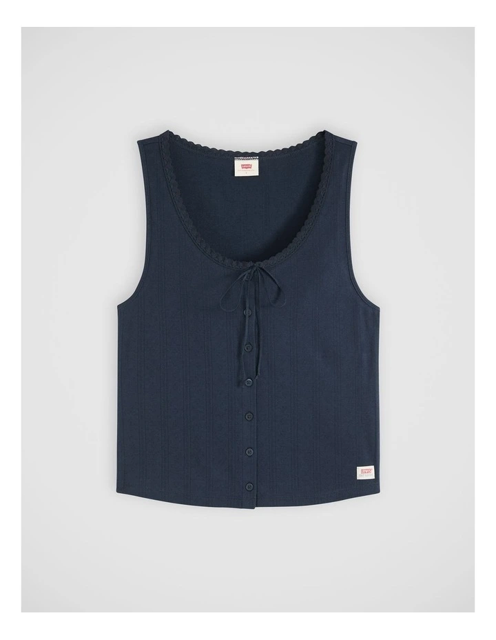 Dry Goods Pointelle Lace Tank in Navy Blazer image 5