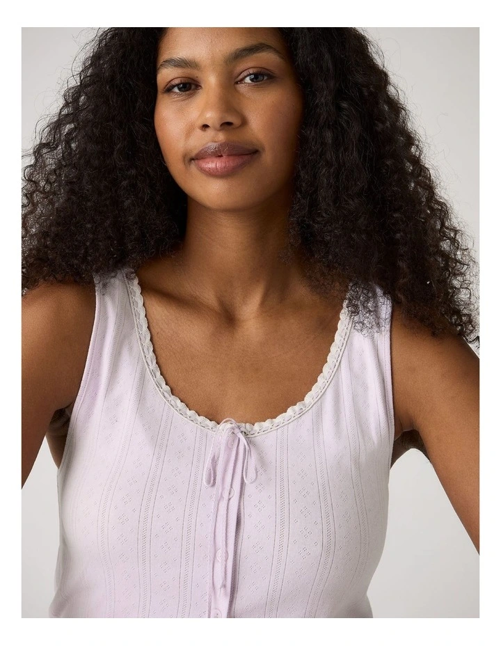 Dry Goods Pointelle Lace Tank in Lavender Blue image 3