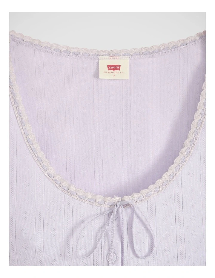 Dry Goods Pointelle Lace Tank in Lavender Blue image 4
