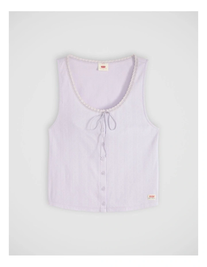 Dry Goods Pointelle Lace Tank in Lavender Blue image 5