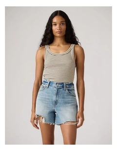 Essential Ribbed Tank in May Stripe Seedpearl