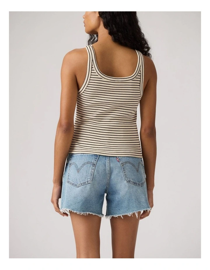 Essential Ribbed Tank in May Stripe Seedpearl image 2