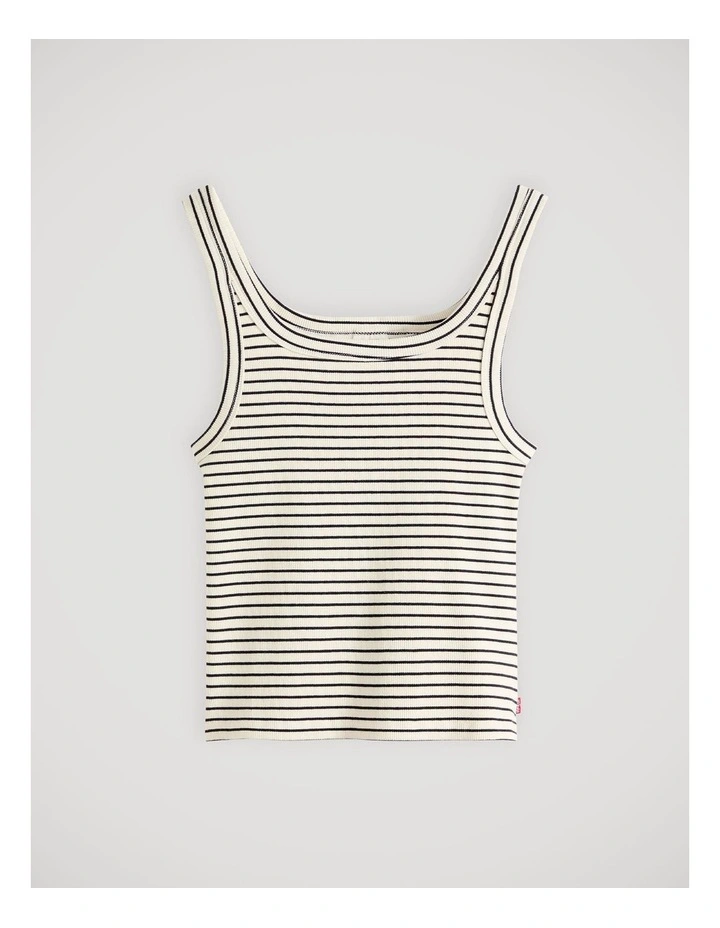 Essential Ribbed Tank in May Stripe Seedpearl image 4