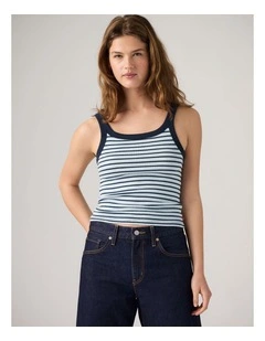 Essential Ribbed Tank in Rainie Stripe Angel Falls