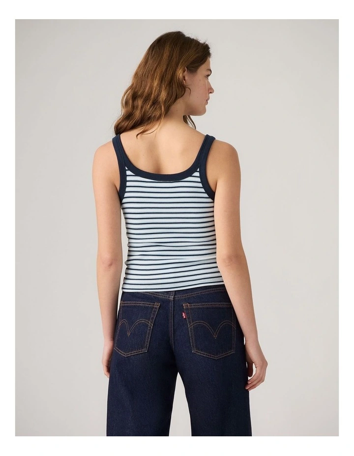 Essential Ribbed Tank in Rainie Stripe Angel Falls image 2