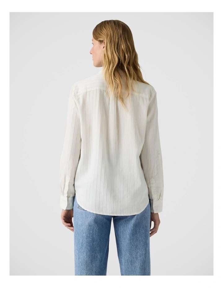 Elaine Utility Shirt in Cloud Dancer Dobby image 2